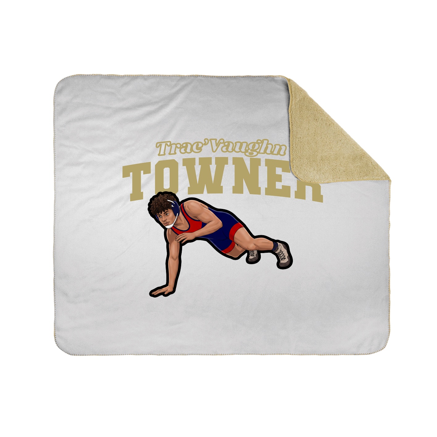 Throw Blanket — Name Arch in White