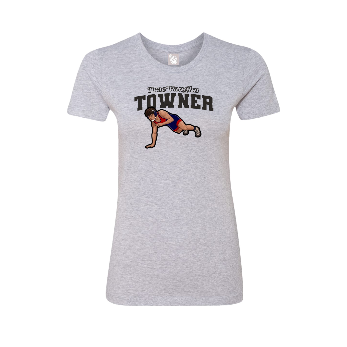 Fitted Women's Tee — Name Arch in Grey