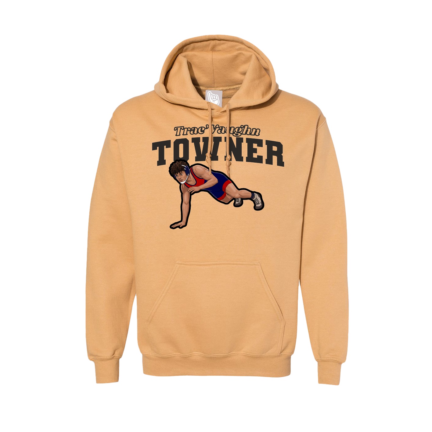 Hoodie — Name Arch in Vegas Gold