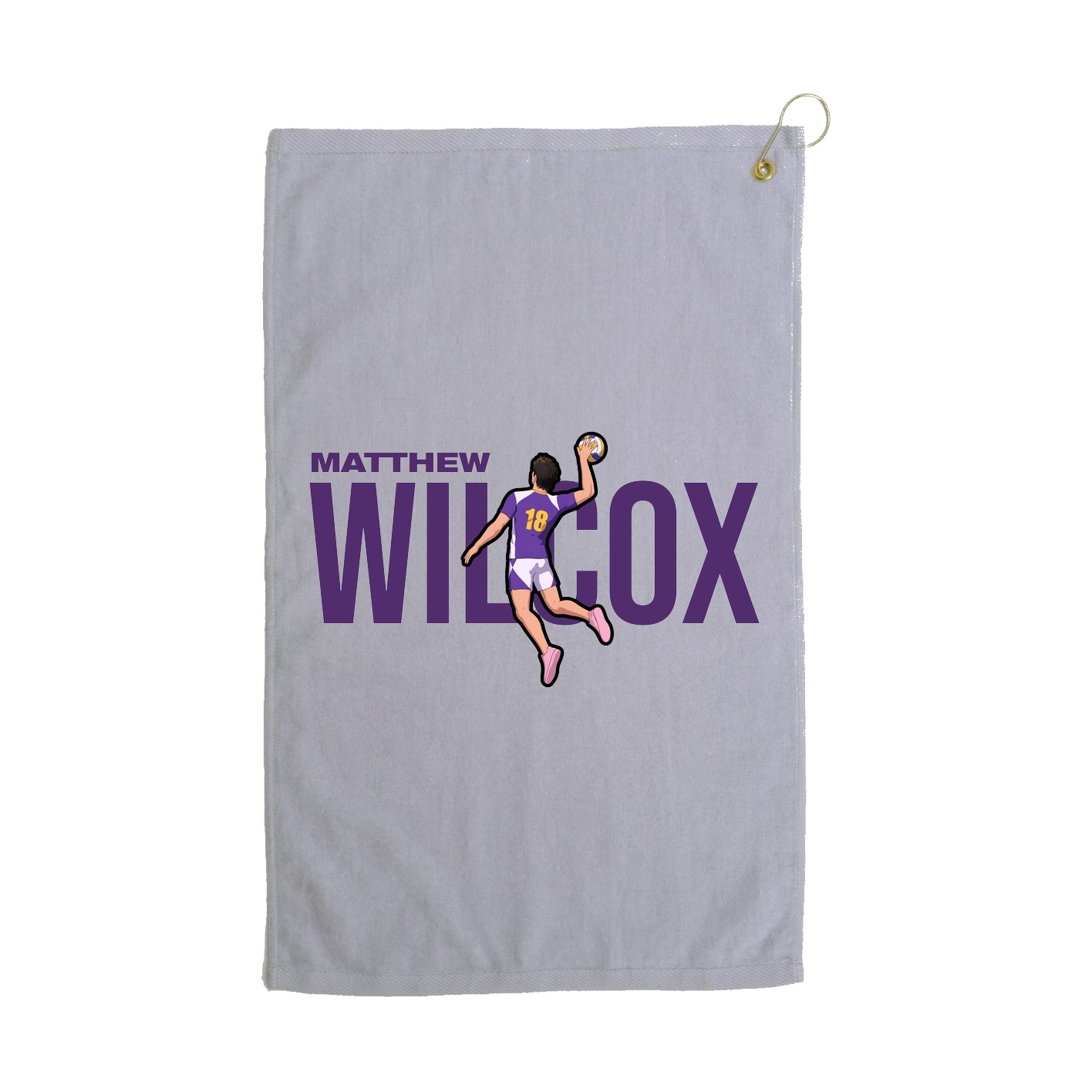 Golf Towel — Player Name in Grey