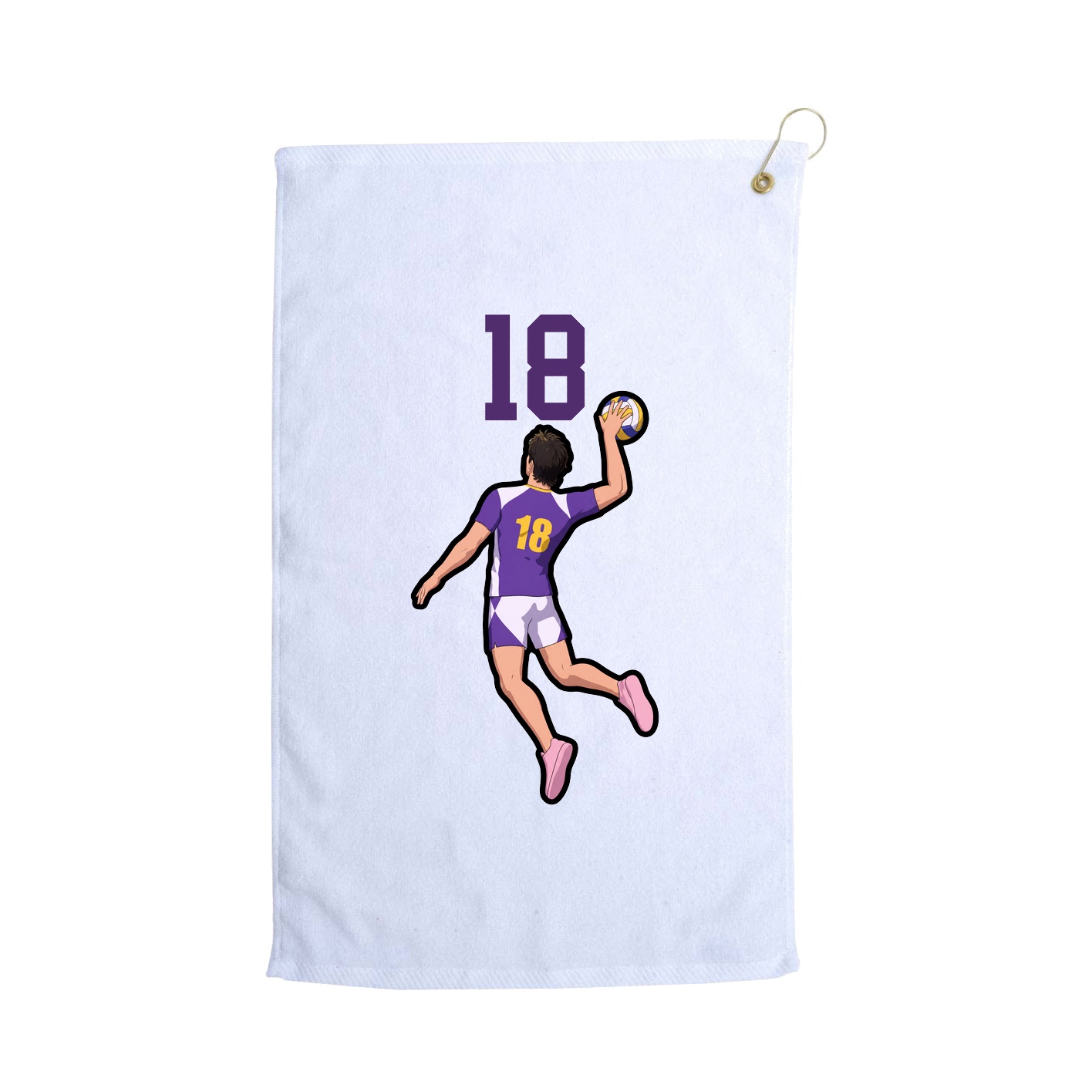 Golf Towel — Number Top in White