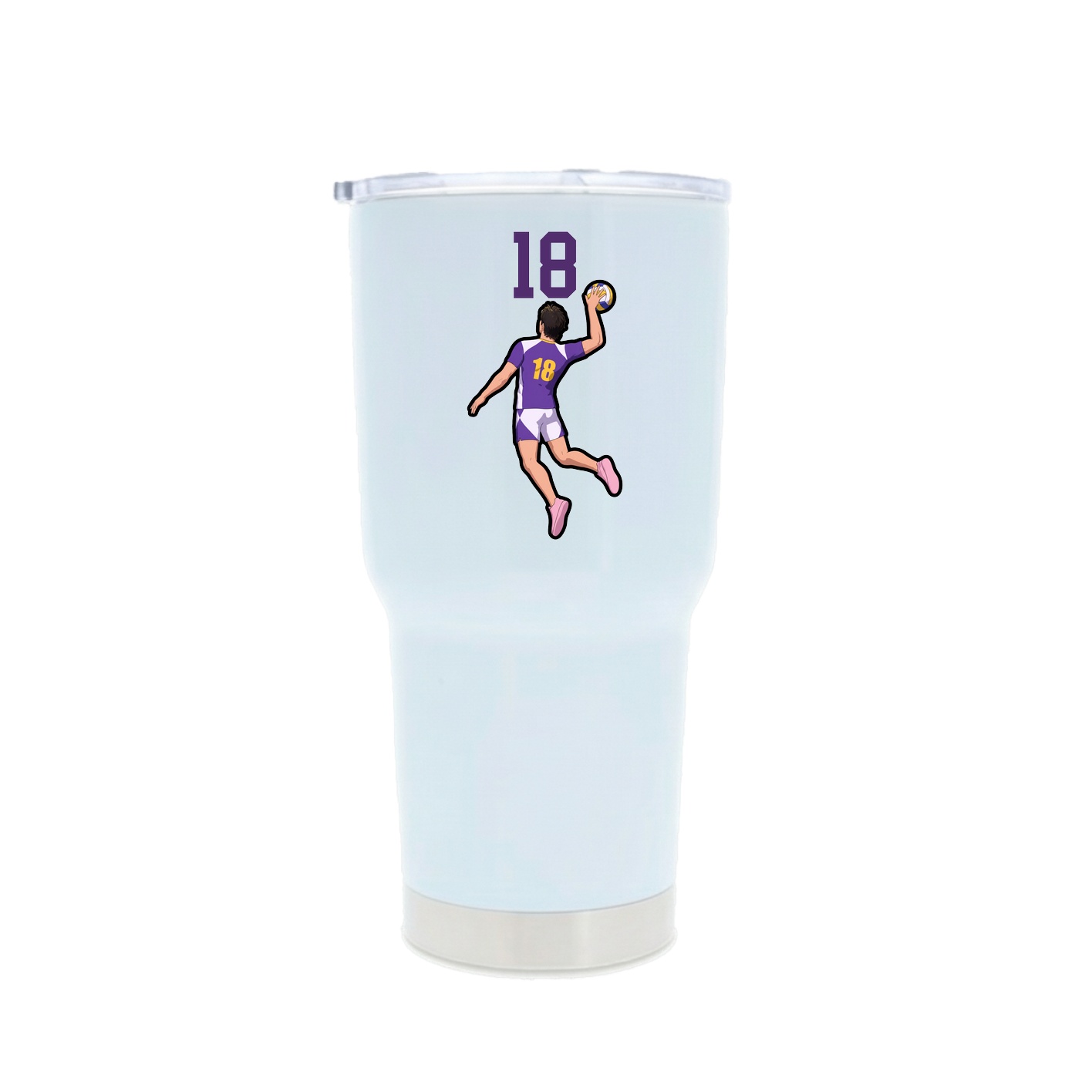30oz Stainless Steel Tumbler — Number Top in White