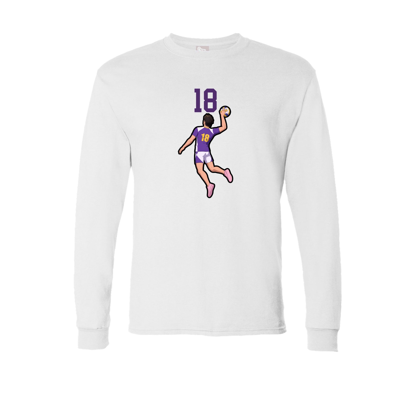 Long Sleeve Tee — Number Top in White