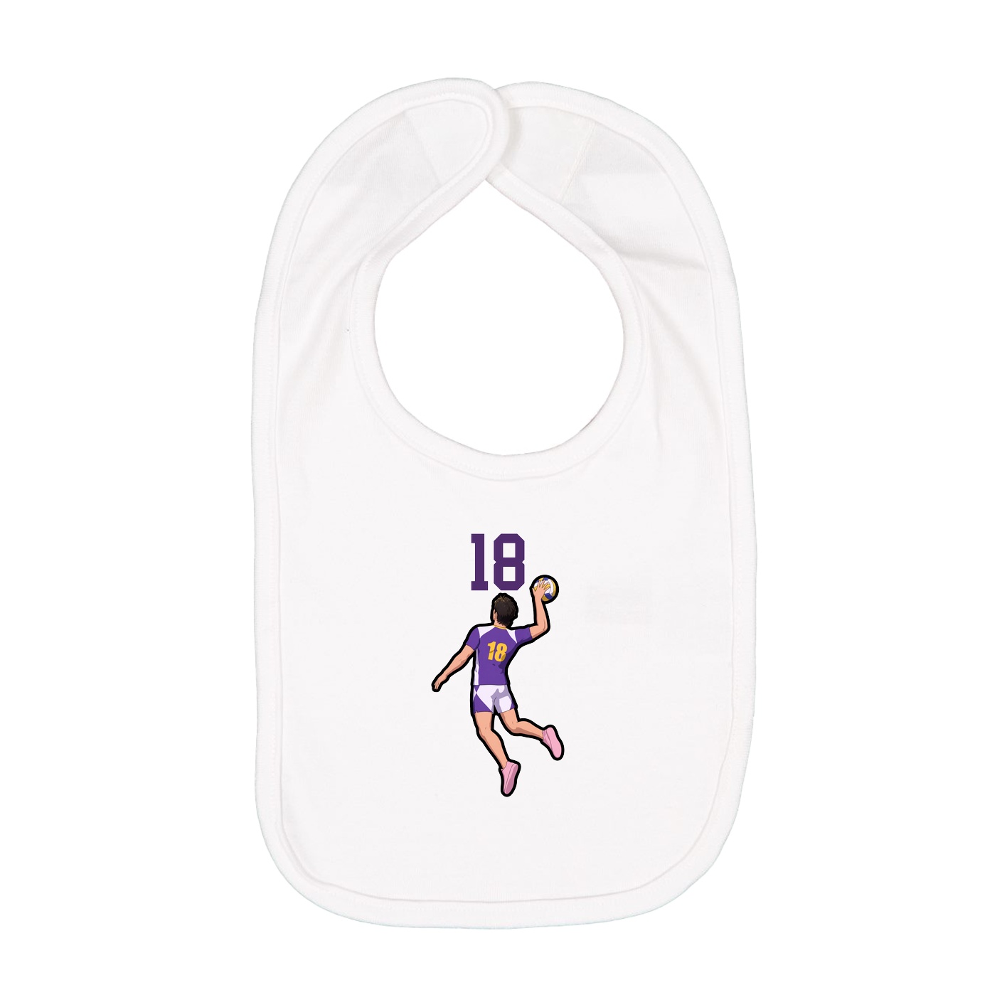 Infant Bib — Number Top in White