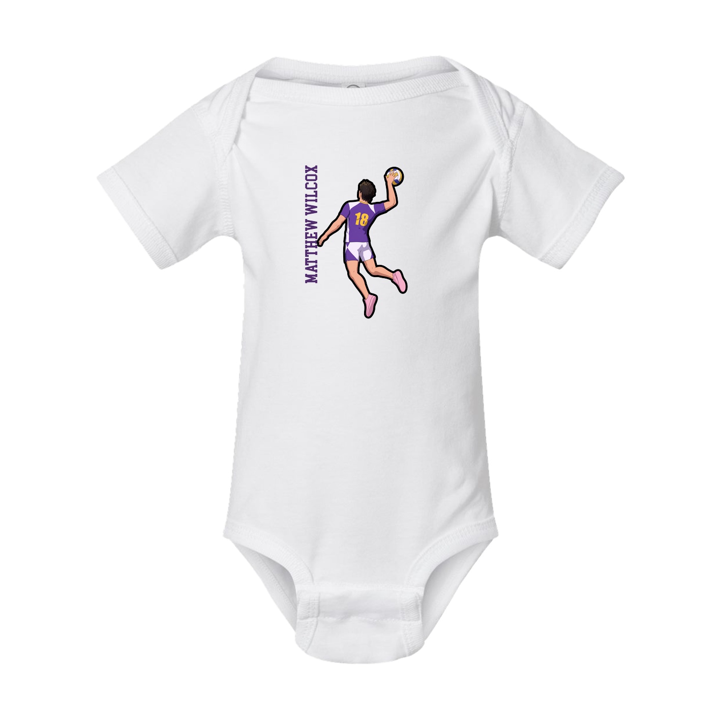 Baby Onesie — Name Vertical in White