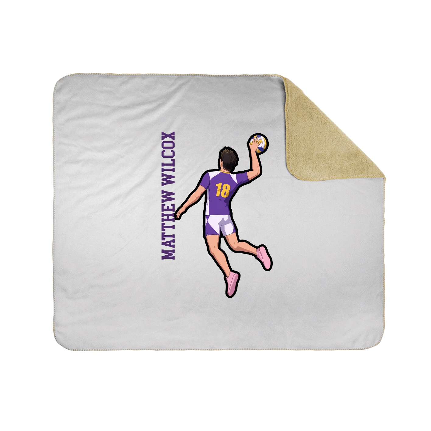 Throw Blanket — Name Vertical in White