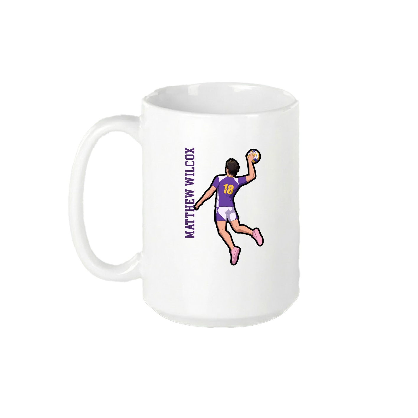 15oz Coffee Mug — Name Vertical in White
