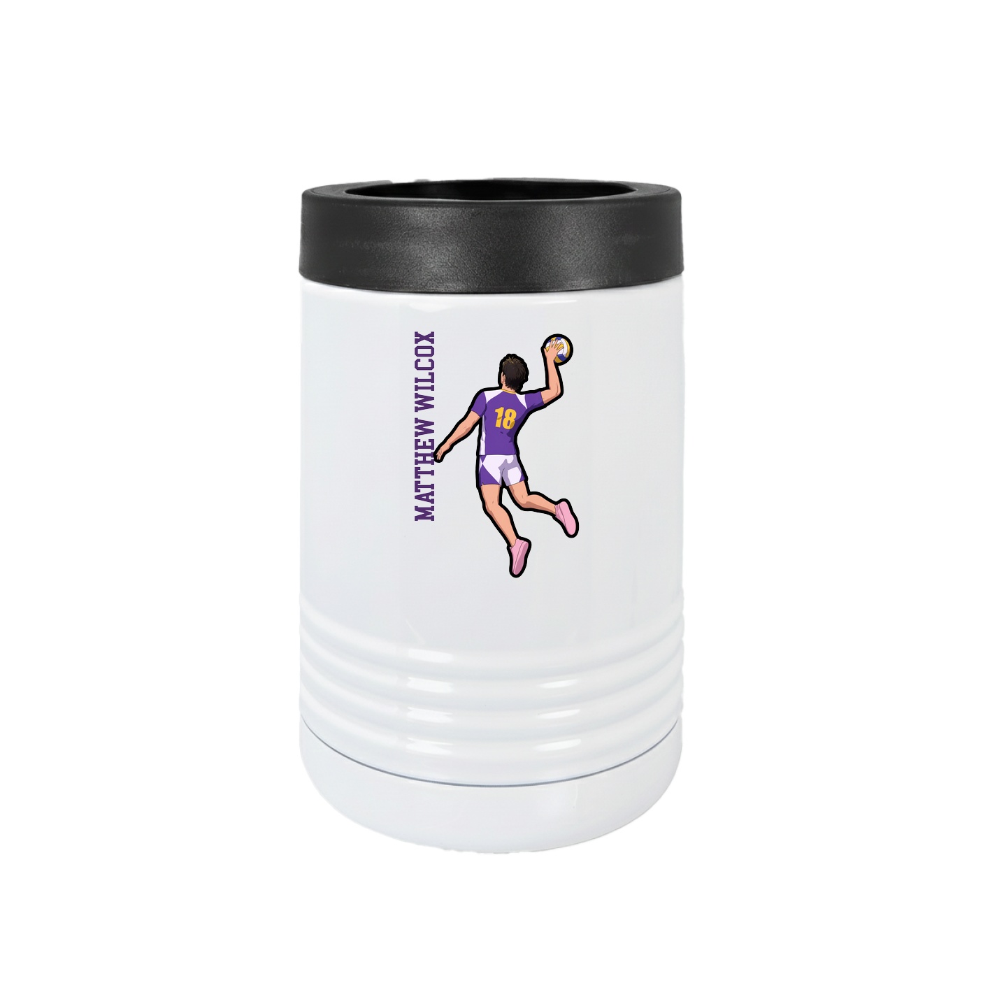 Beverage Holder — Name Vertical in White