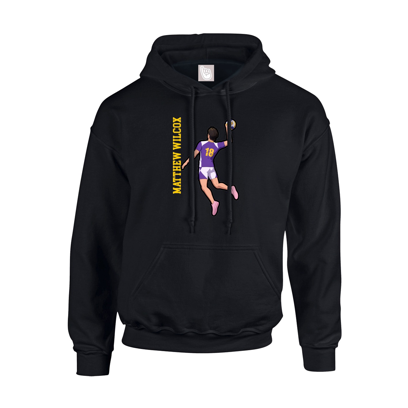 Youth Hoodie — Name Vertical in Black