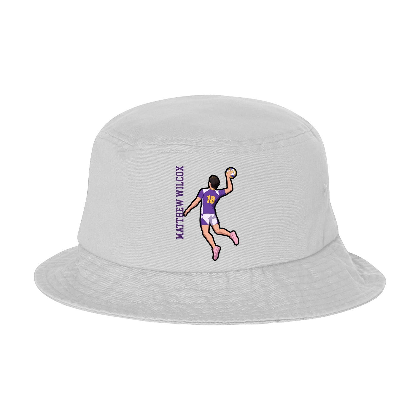 Bucket Cap — Name Vertical in White