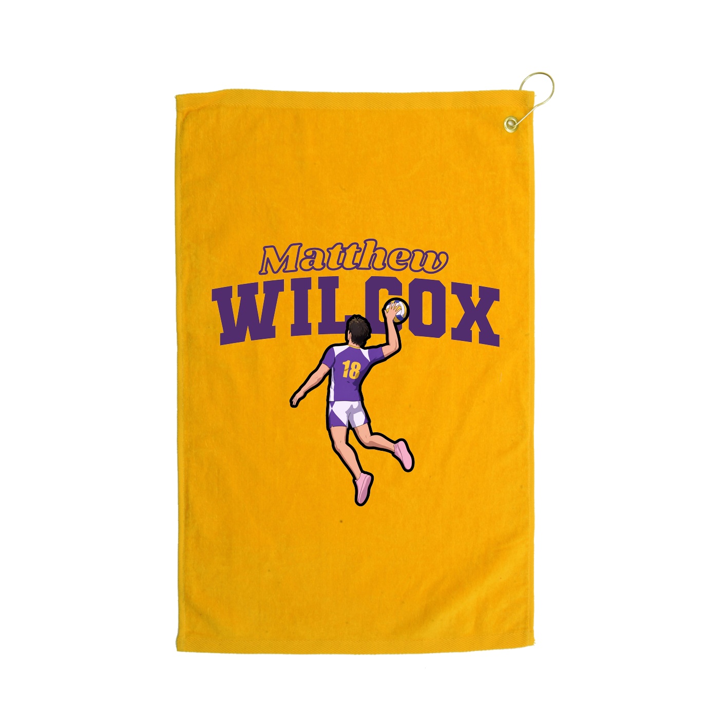 Golf Towel — Name Arch in Gold