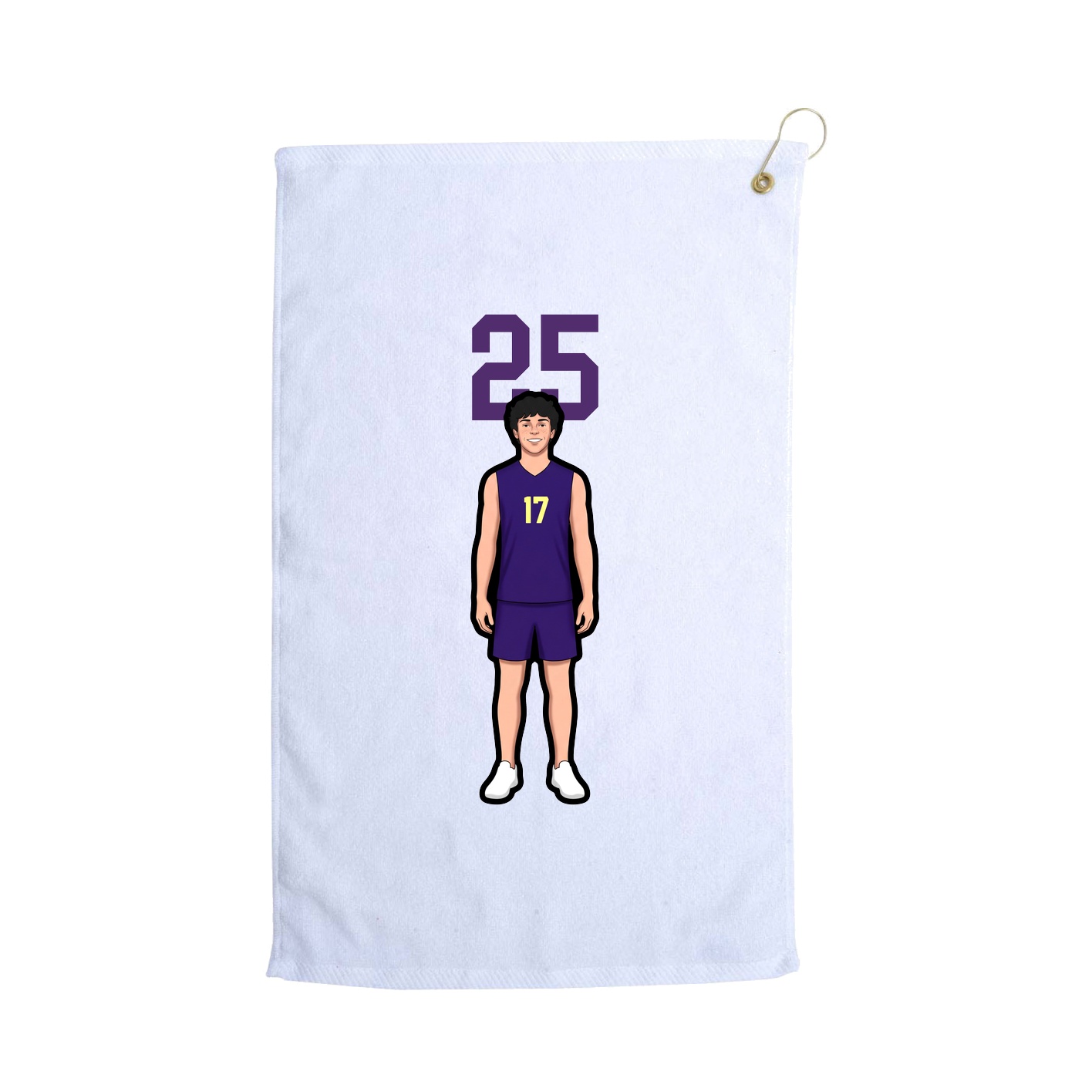 Golf Towel — Number Top in White