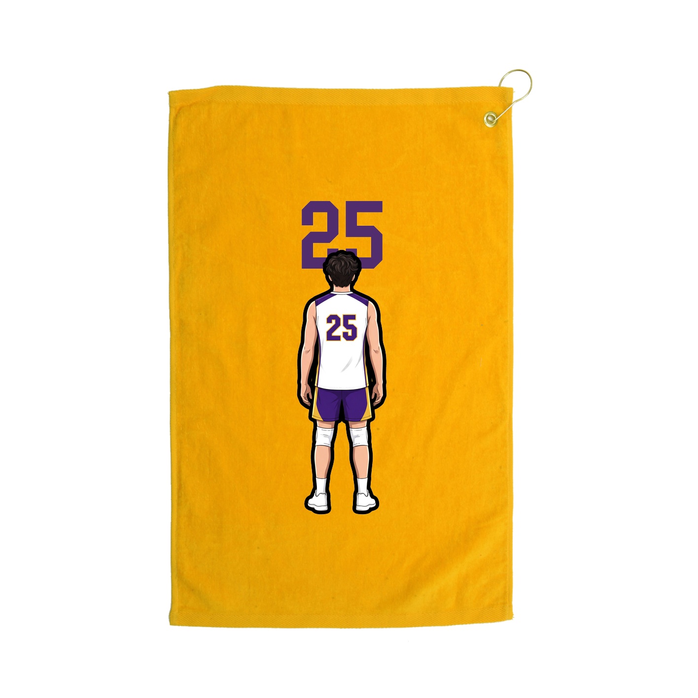 Golf Towel — Number Top in Gold