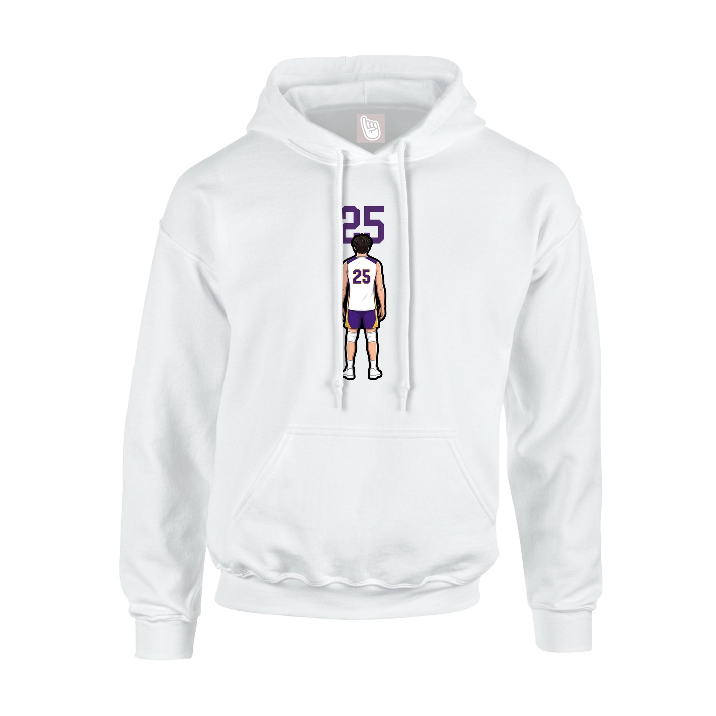 Youth Hoodie — Number Top in White