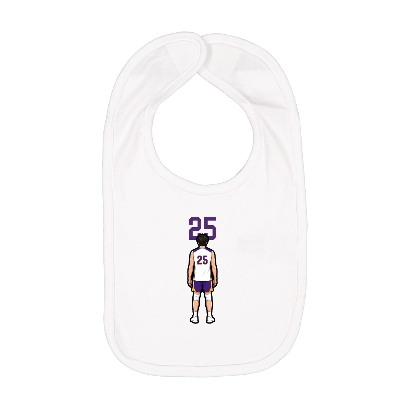 Infant Bib — Number Top in White