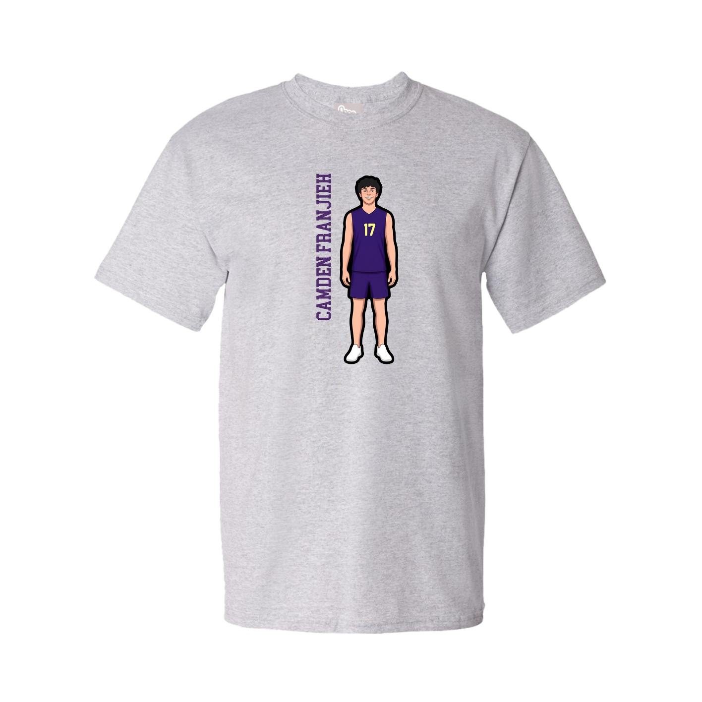 Tee — Name Vertical in Grey
