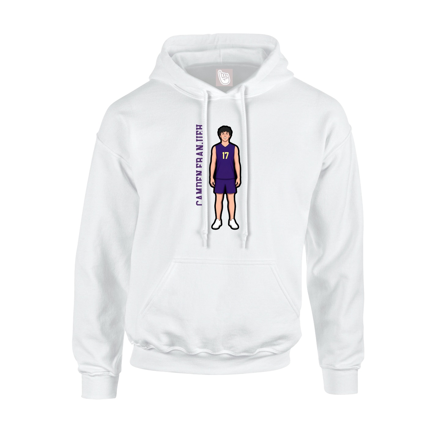 Hoodie — Name Vertical in White