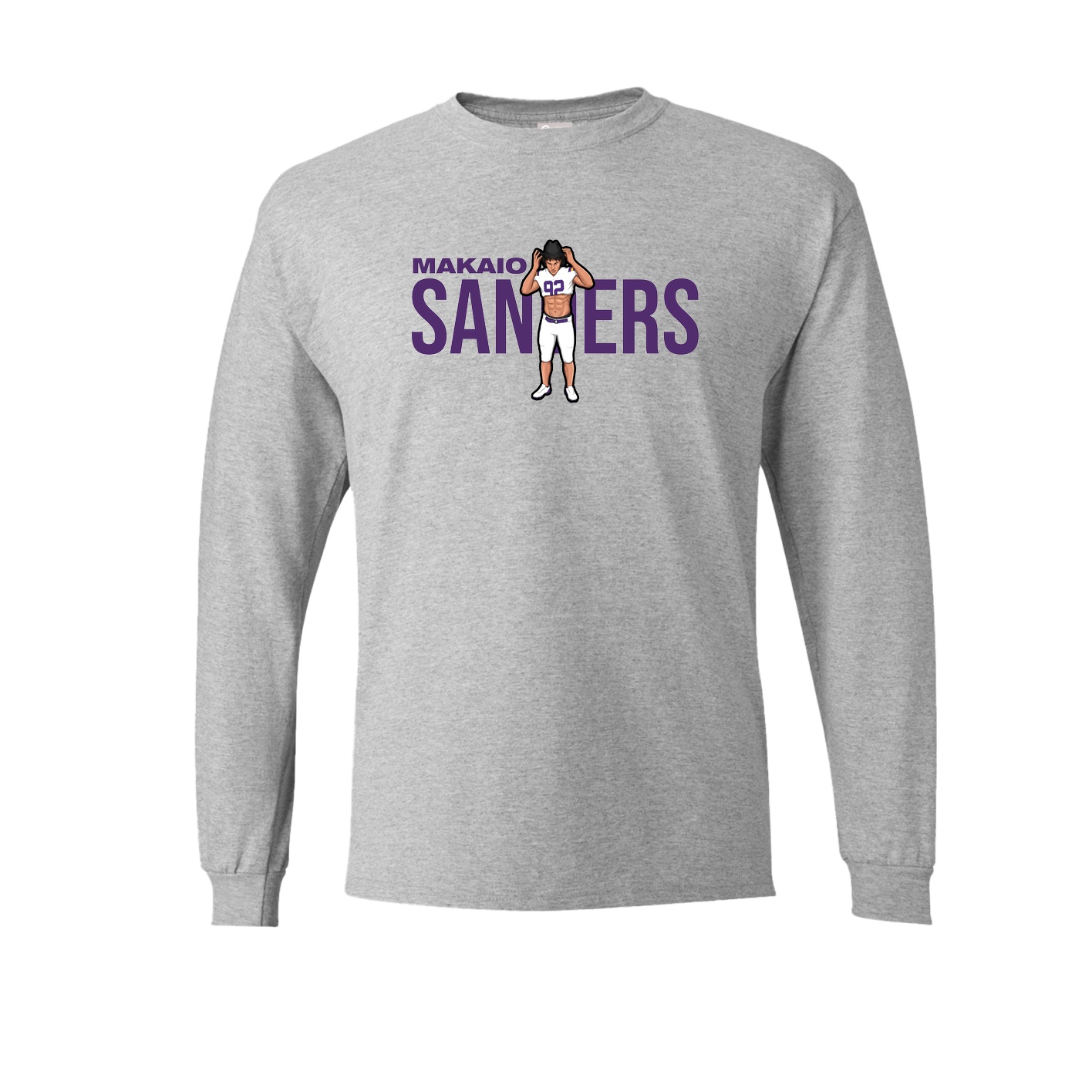 Long Sleeve Tee — Player Name in Grey