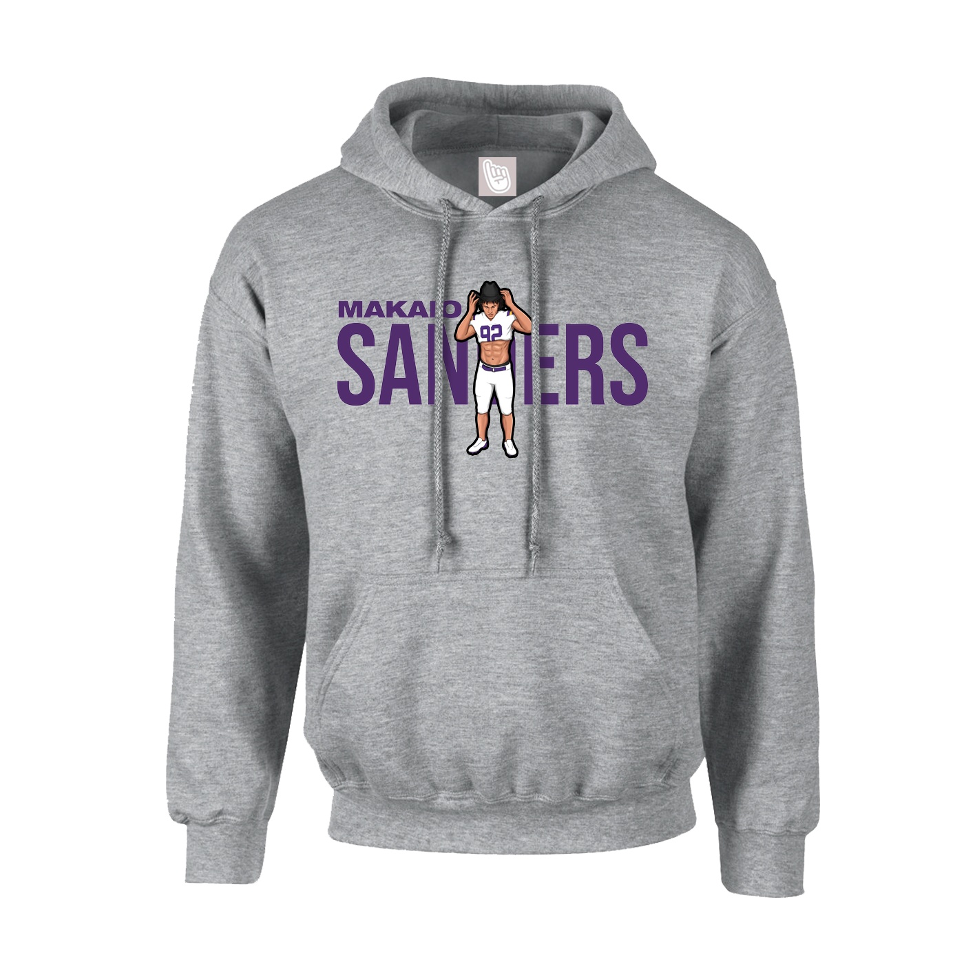 Hoodie — Player Name in Grey