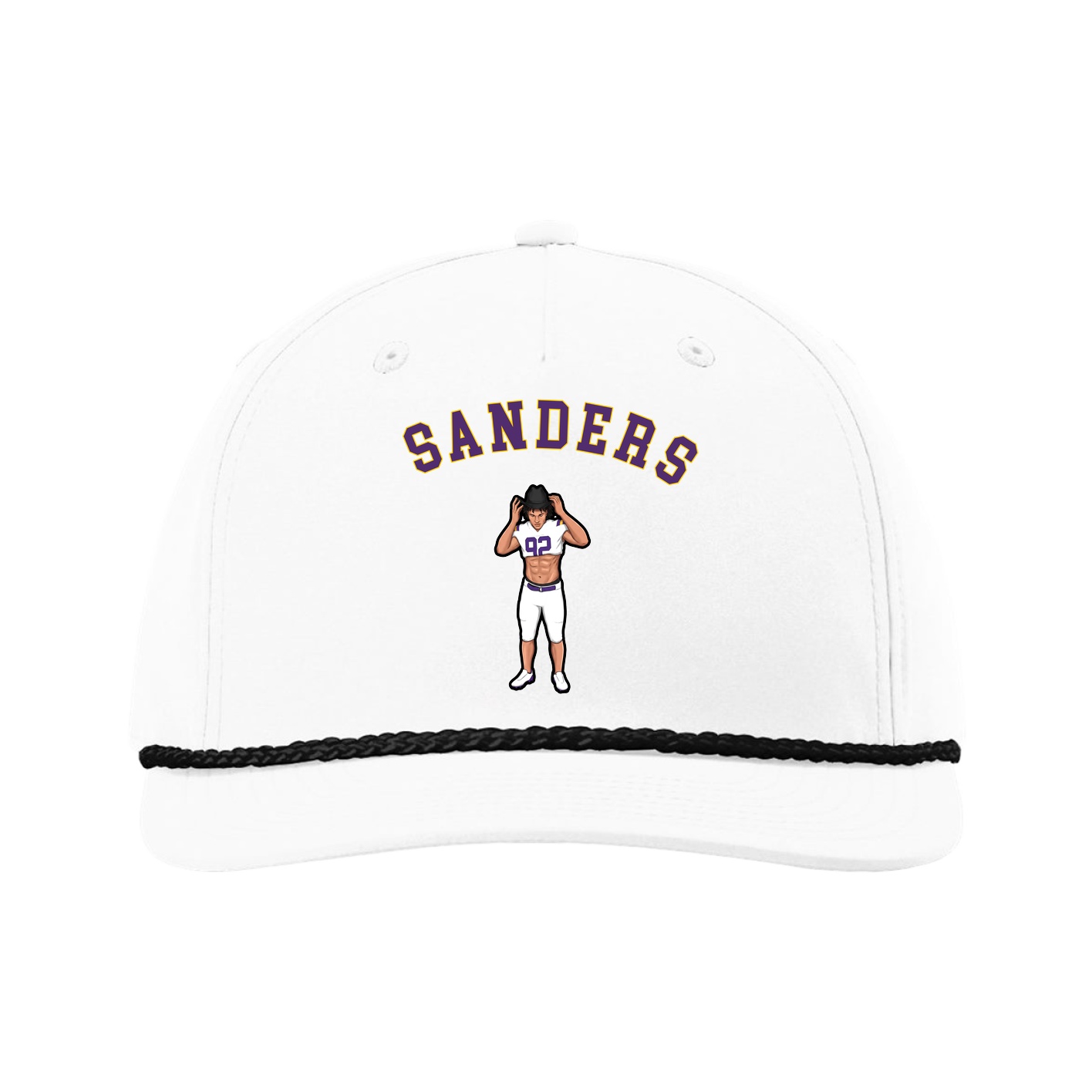 Five-Panel Classic Rope Cap — Shirsey Arch in White