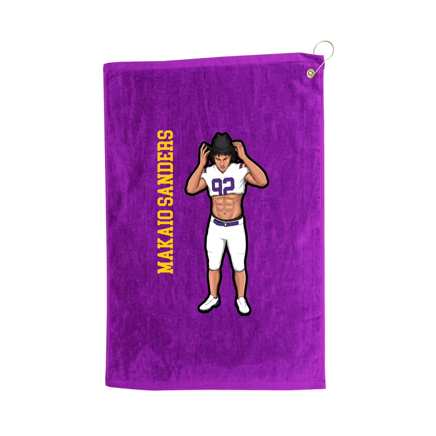 Golf Towel — Name Vertical in Purple