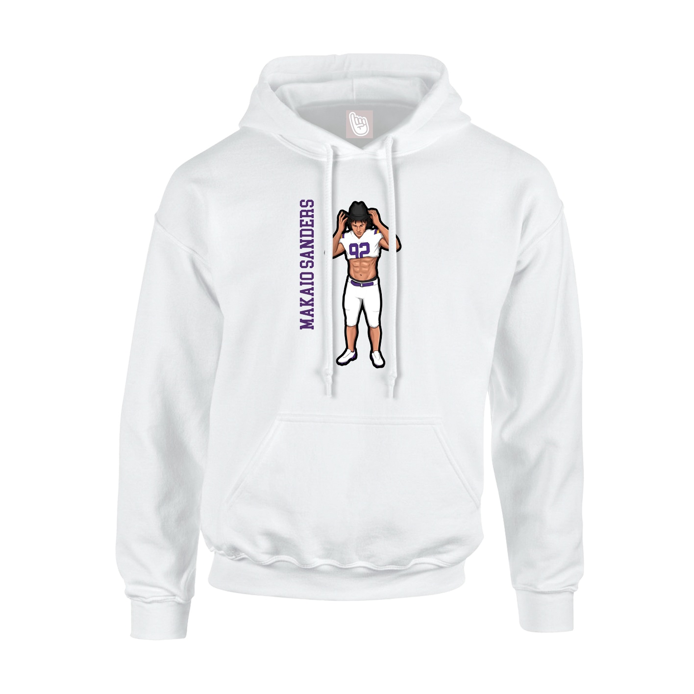 Hoodie — Name Vertical in White