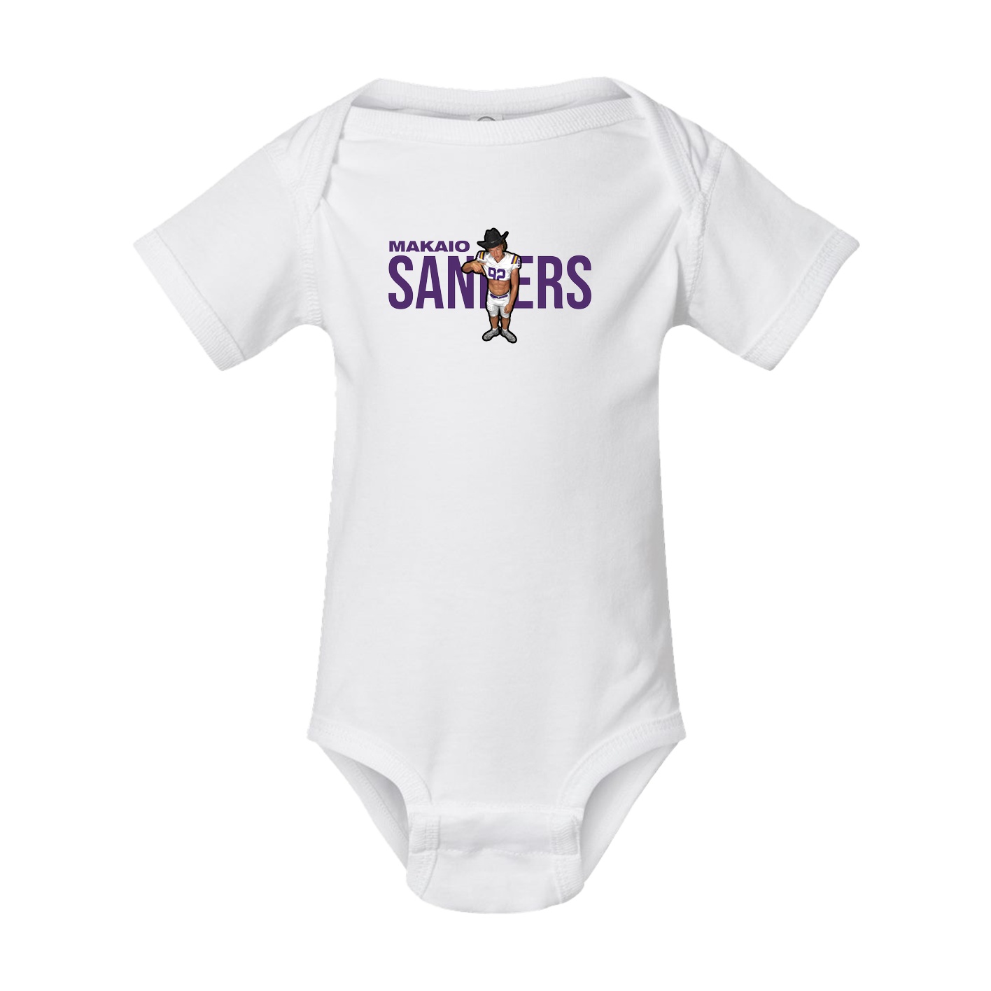 Baby Onesie — Player Name in White