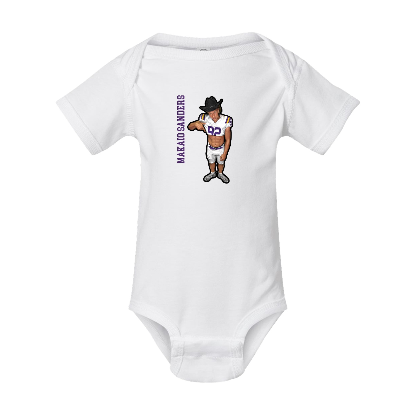 Baby Onesie — Name Vertical in White