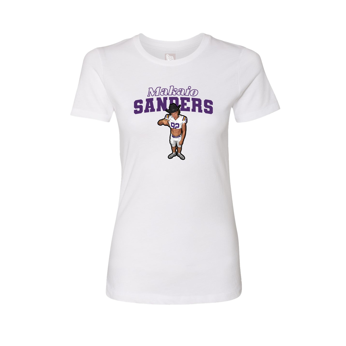 Fitted Women's Tee — Name Arch in White