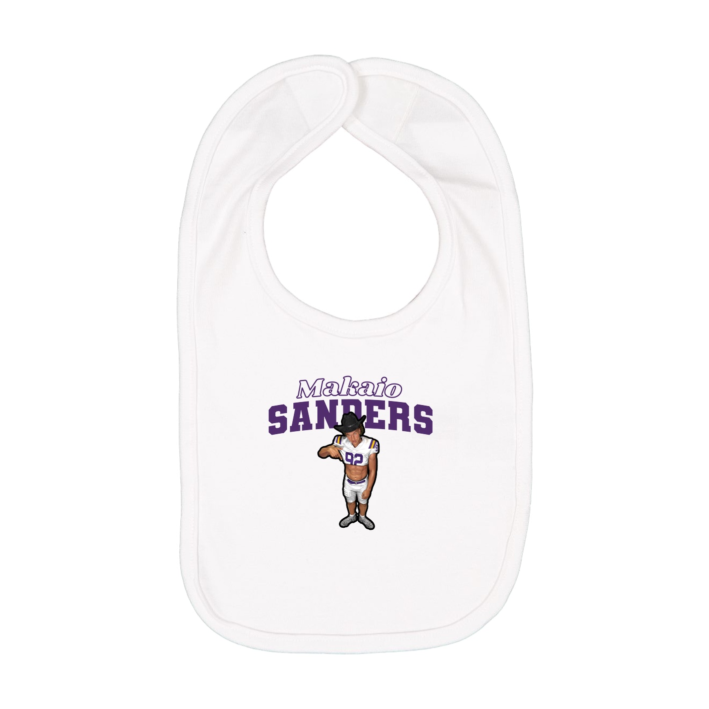 Infant Bib — Name Arch in White