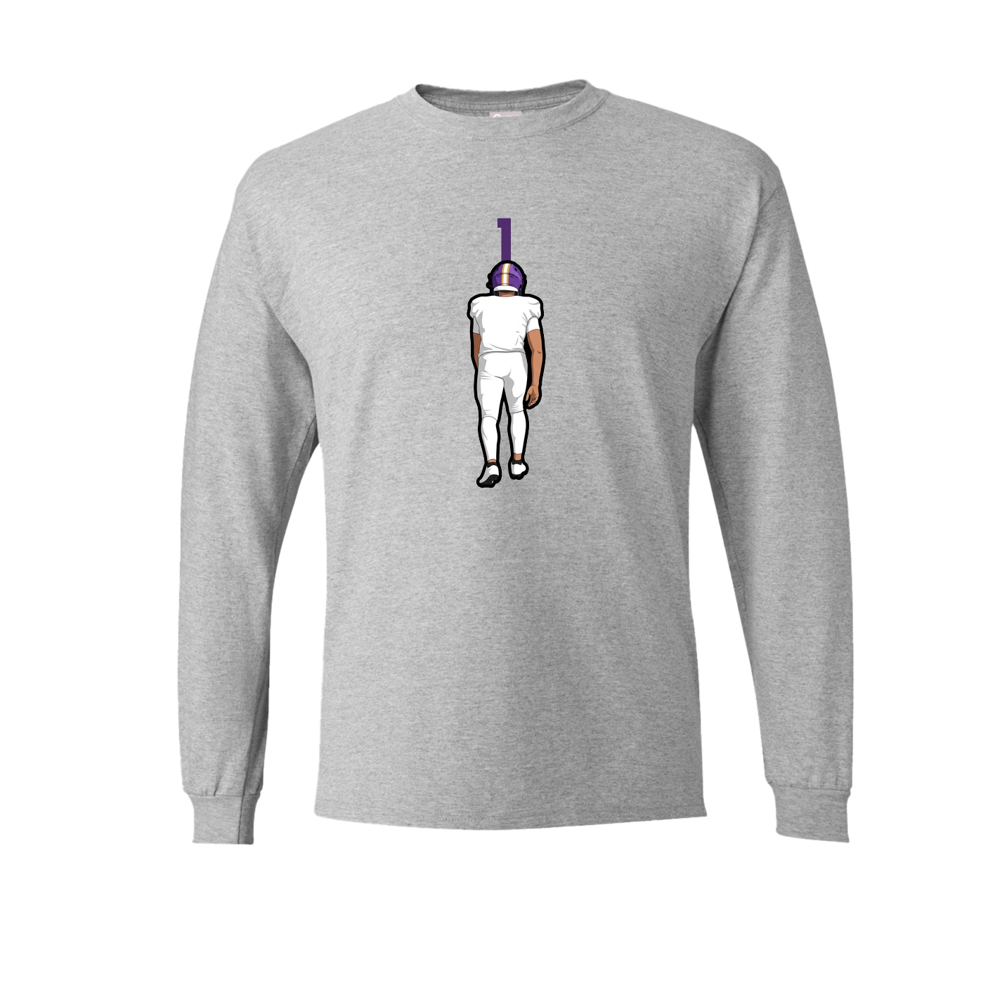 Long Sleeve Tee — Number Top in Grey