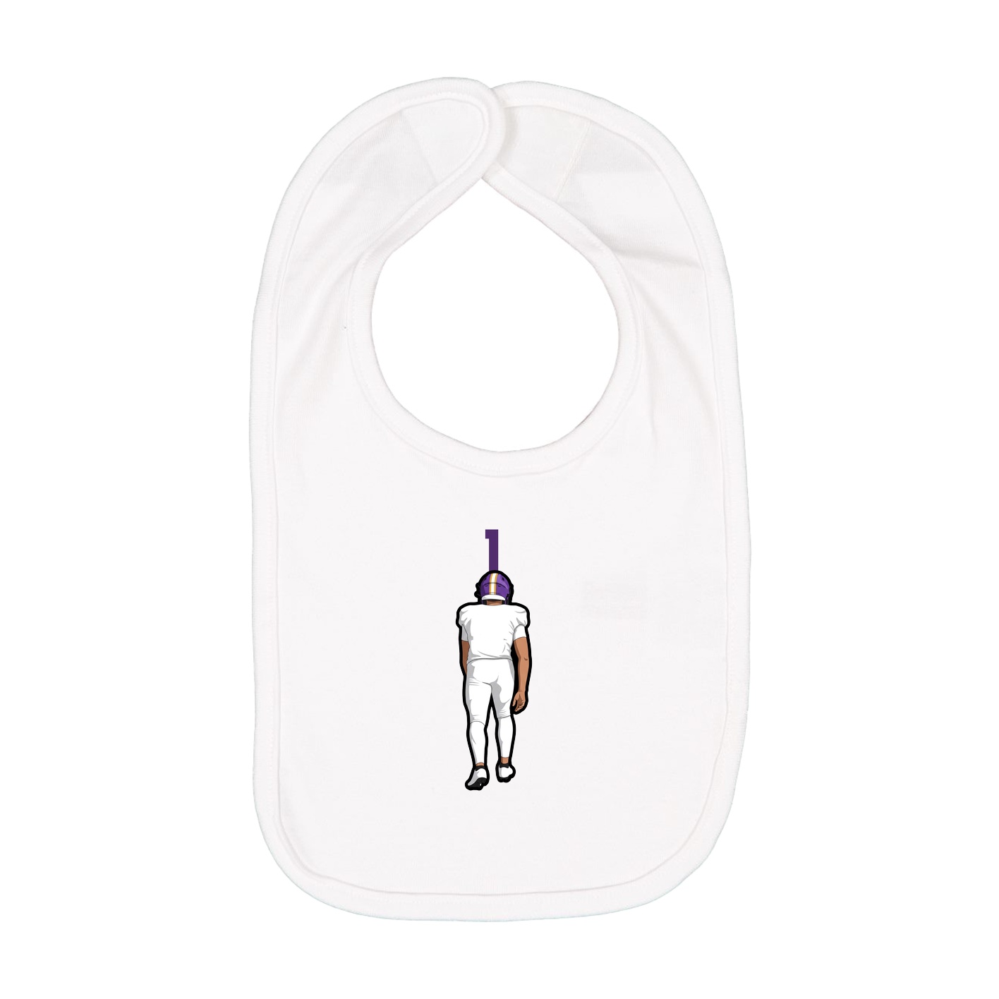 Infant Bib — Number Top in White