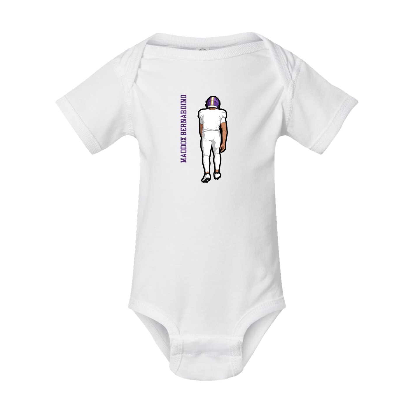 Baby Onesie — Name Vertical in White