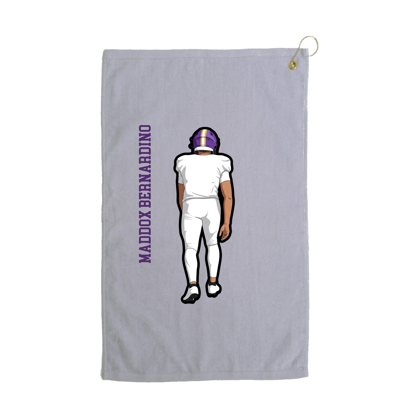 Golf Towel — Name Vertical in Grey