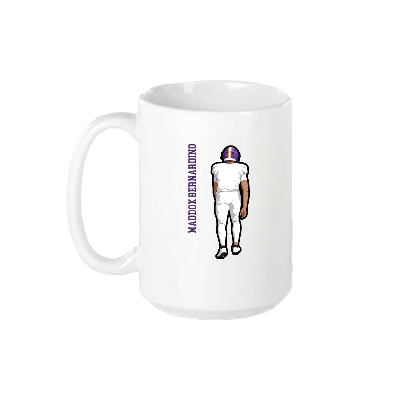 15oz Coffee Mug — Name Vertical in White