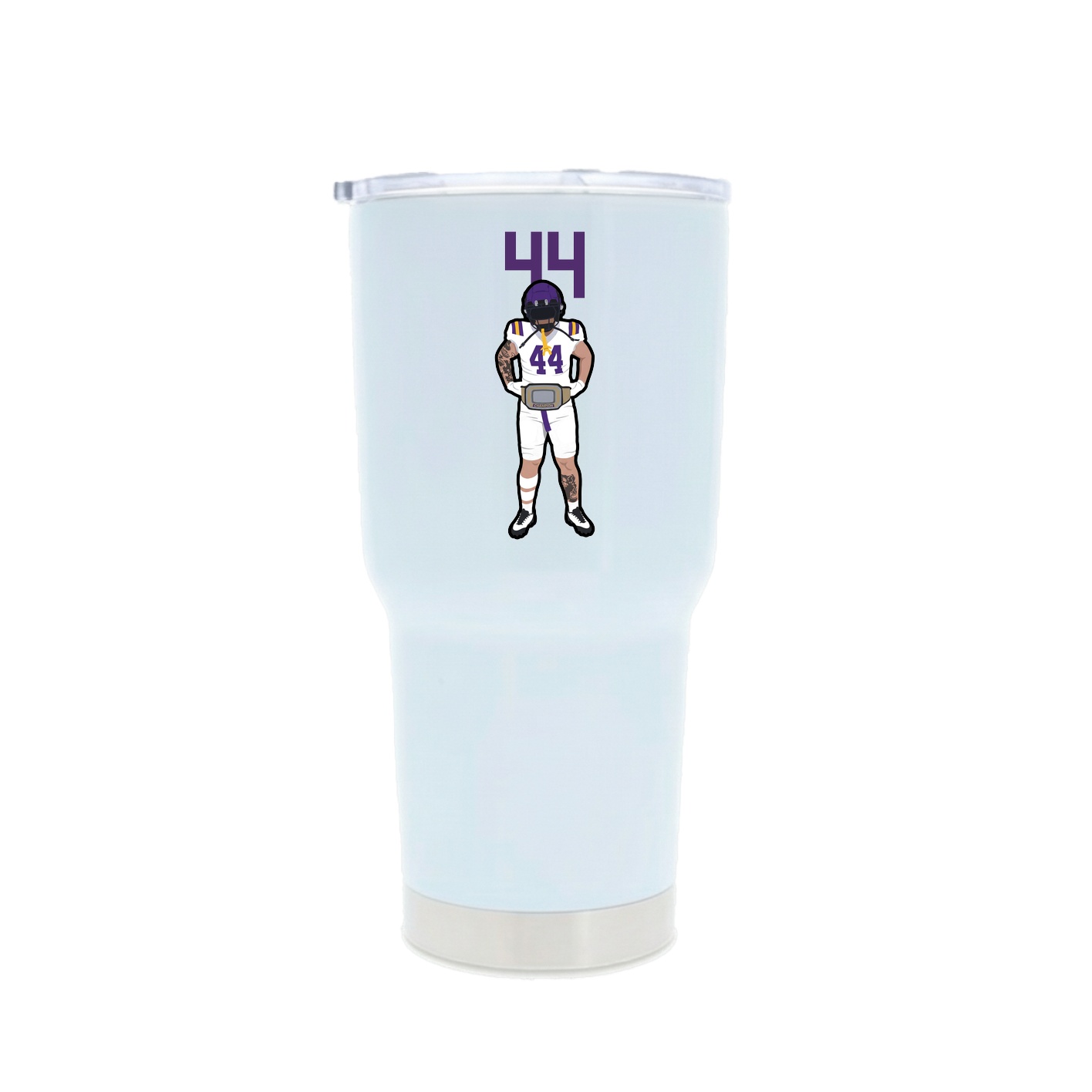 30oz Stainless Steel Tumbler — Number Top in White