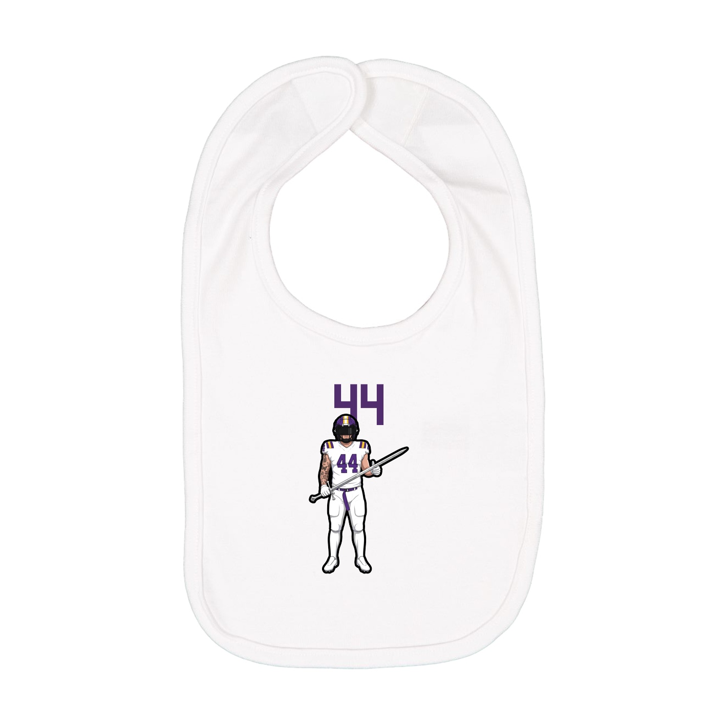 Infant Bib — Number Top in White