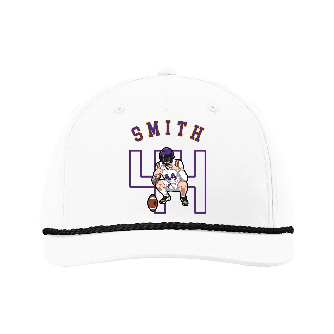 Five-Panel Classic Rope Cap — Shirsey Arch in White