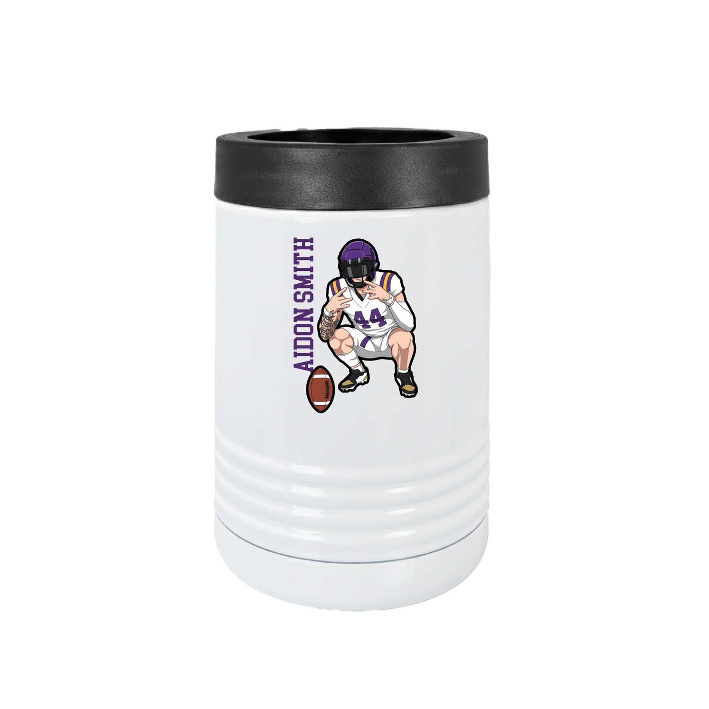 Beverage Holder — Name Vertical in White