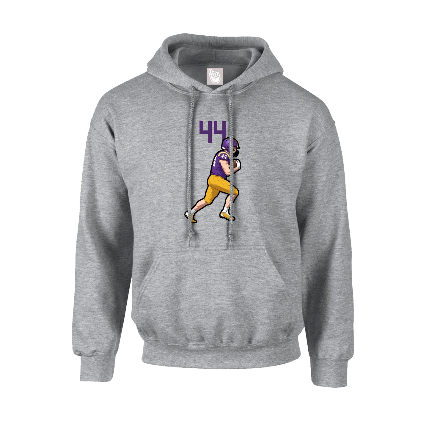 Hoodie — Number Top in Grey