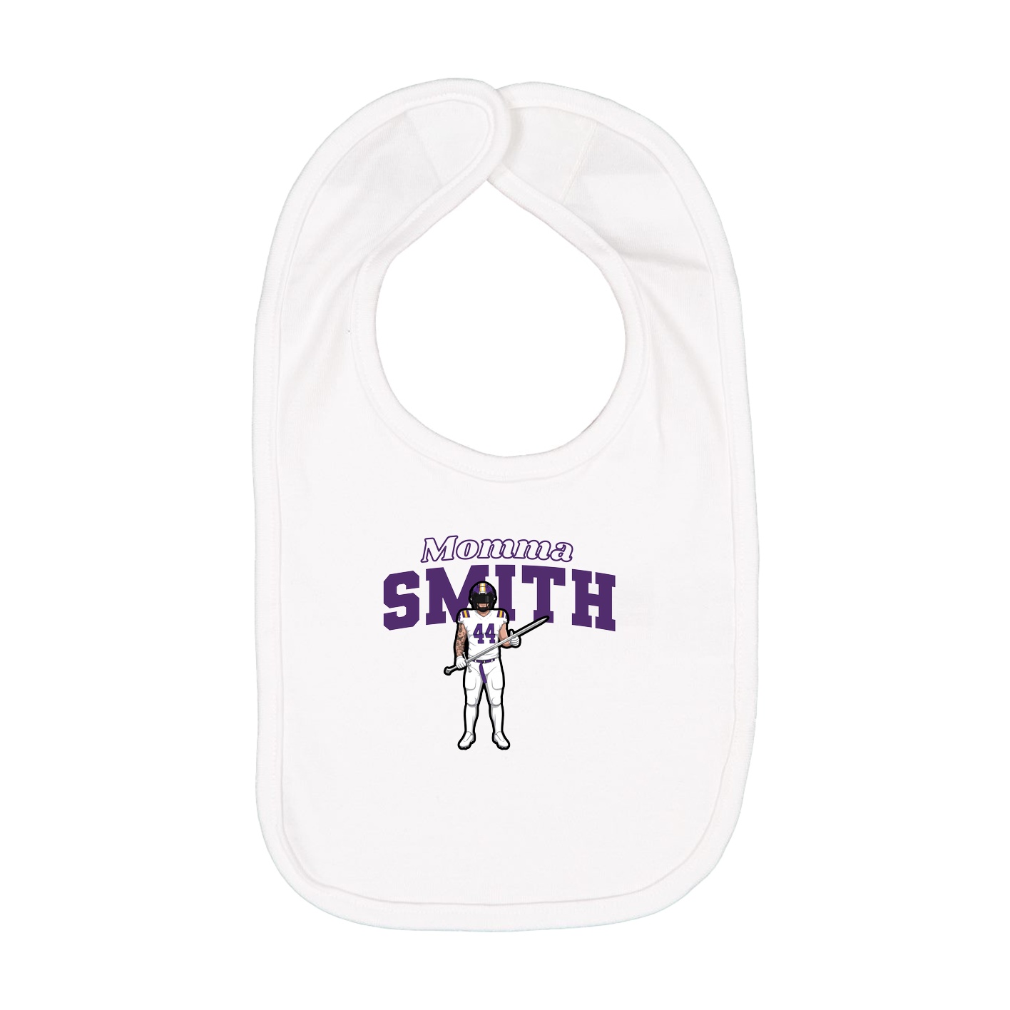 Infant Bib — Mothers Day Block in White