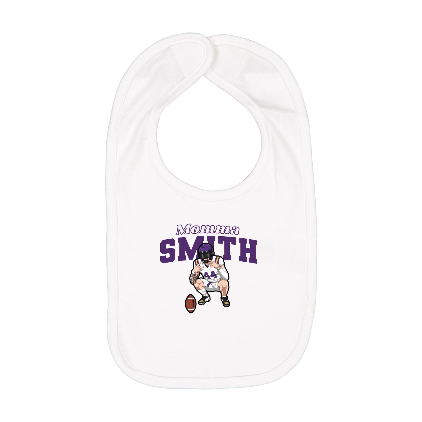 Infant Bib — Mothers Day Block in White