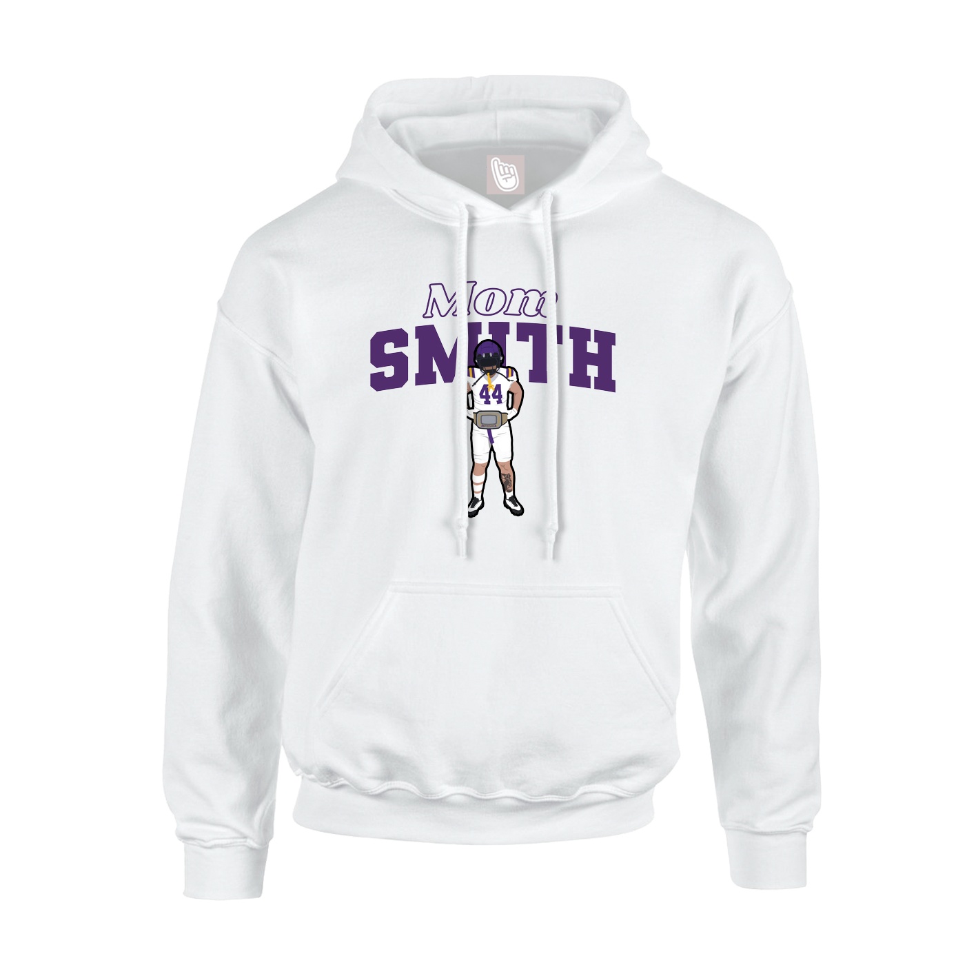 Youth Hoodie — Mothers Day Block in White