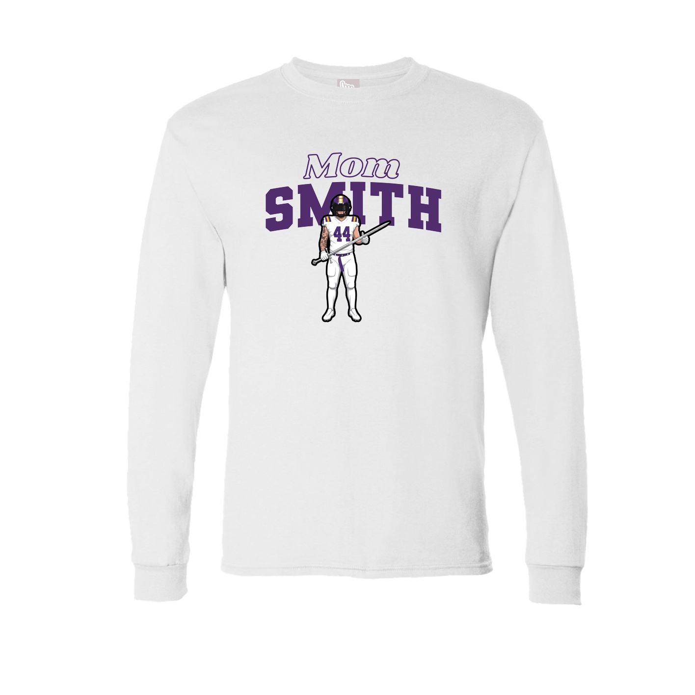 Long Sleeve Tee — Mothers Day Block in White