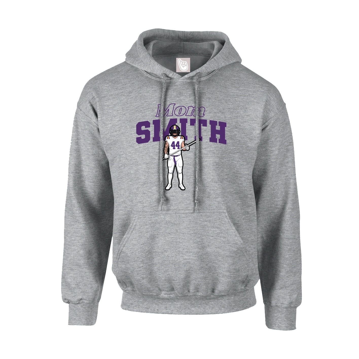 Youth Hoodie — Mothers Day Block in Grey