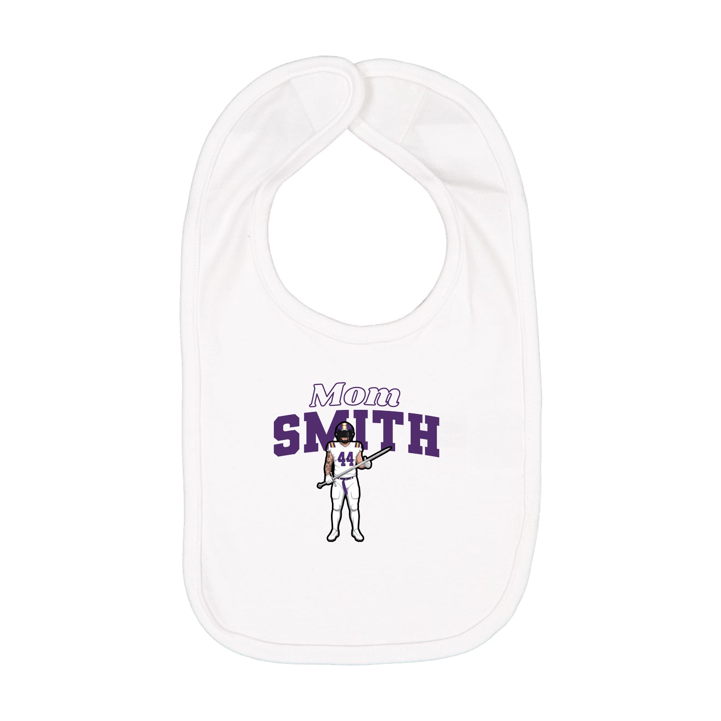 Infant Bib — Mothers Day Block in White