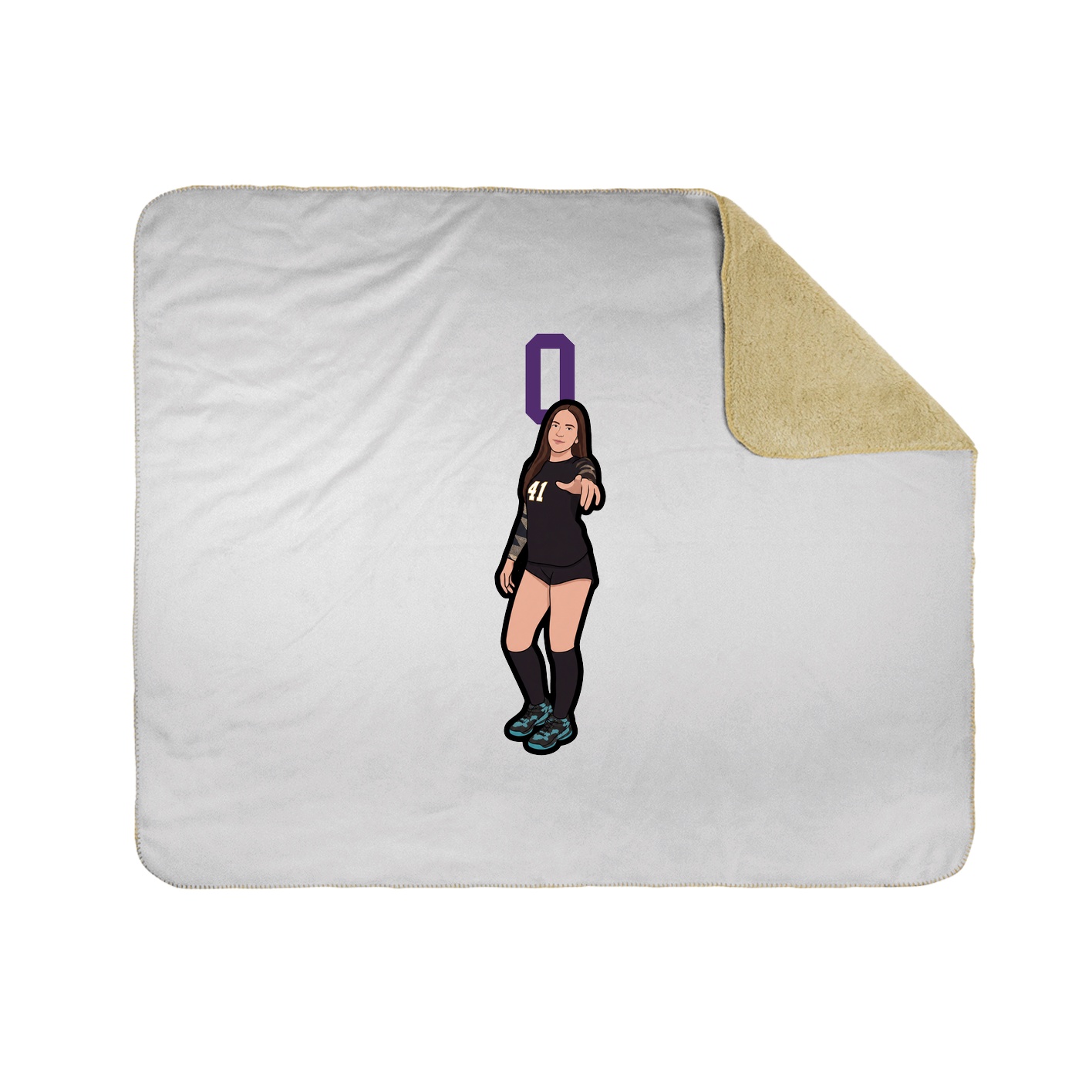 Throw Blanket — Number Top in White