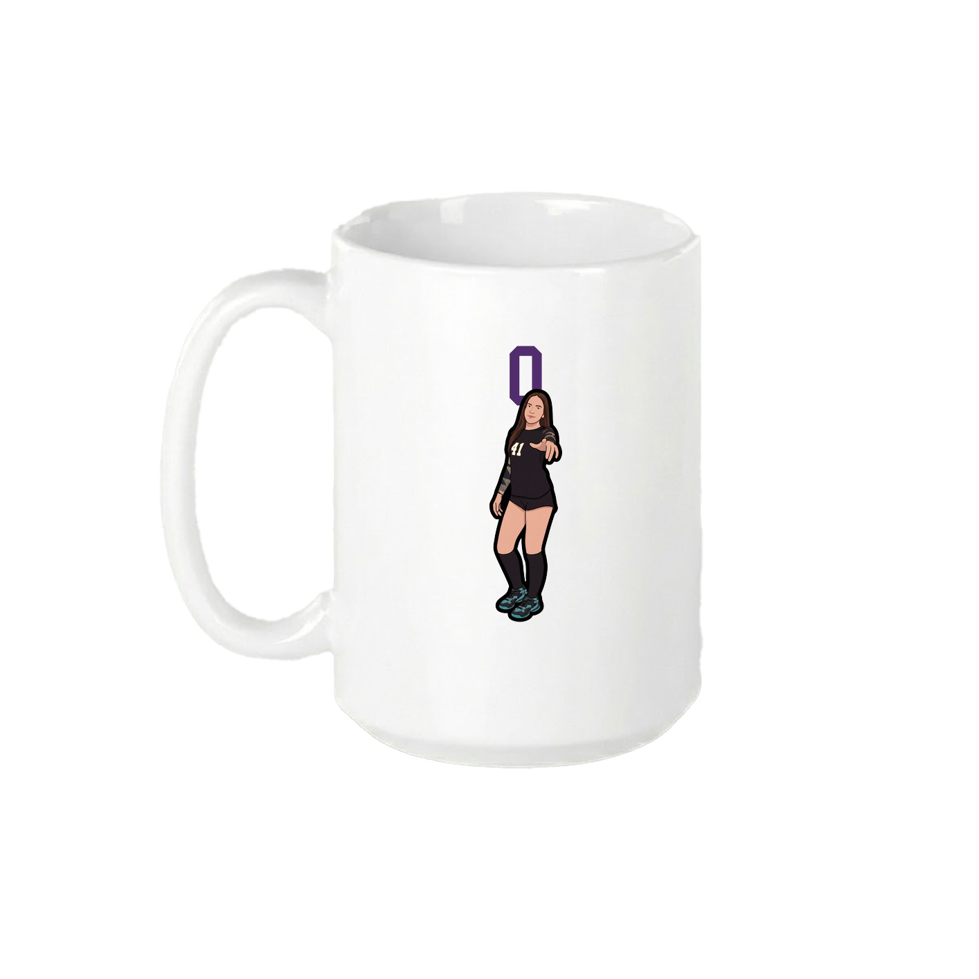 15oz Coffee Mug — Number Top in White