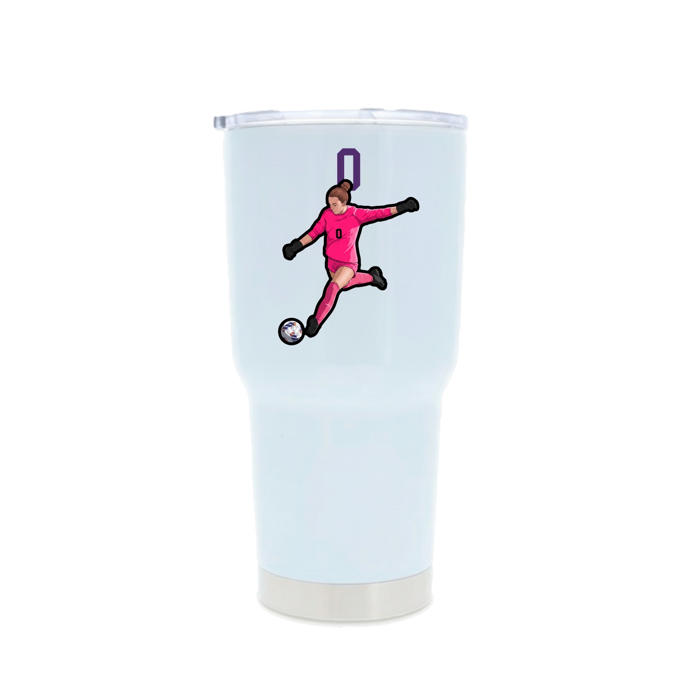 30oz Stainless Steel Tumbler — Number Top in White