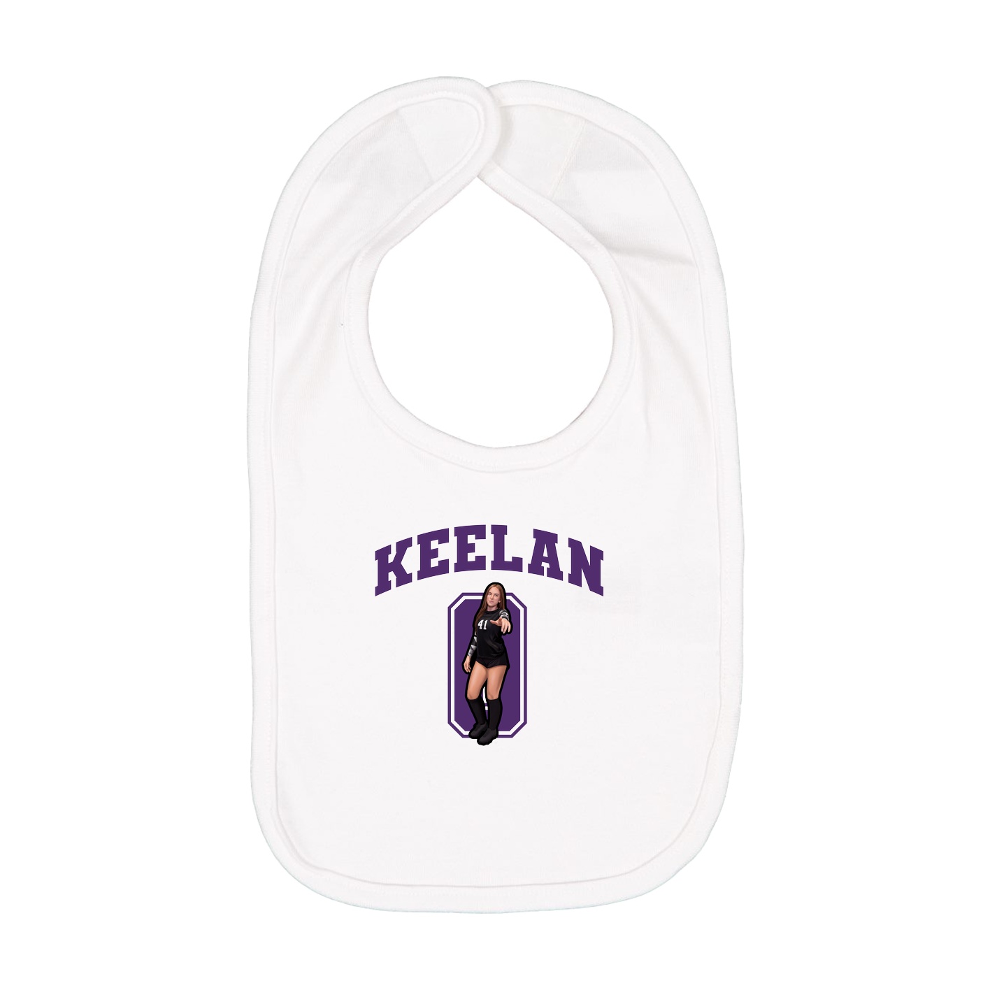 Infant Bib — Number in White